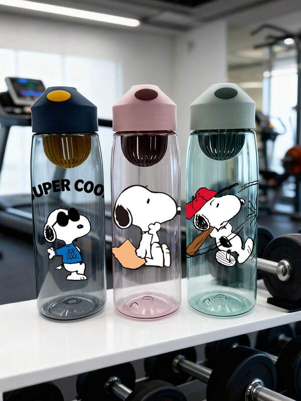 Peanuts 1Pc Peanuts Design Sports Water Bottle Suitable For Daily Life Home Work Fitness Camping Portable Water Bottle Best Gift Ryder Rubble Chase Skye Rocky Zuma For Her Halloween Christmas Holiday Party Gifts(Due To Manual Printing, There May Be Slight Differences In The Size, Color And Position Of The Pattern)