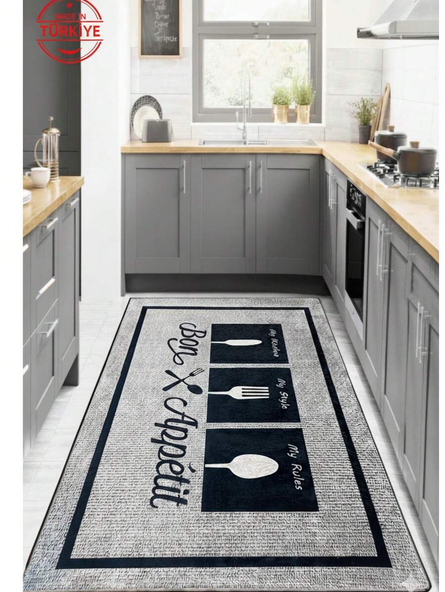 Kitchen Runner Rug – Washable NonSlip Kitchen Rug – 80x120, 80x150, 80x200, 80x300, 100x160, 100x200, 100x300, 120x180, 140x190, 160x230 Cm – Soft & Durable - Made In Turkey