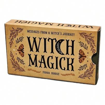 1 pieza - Cartas de profecía mágica de bruja - 40 mini cartas encantadoras (10,3 x 6 cm) Cartas de orientación y motivación de doble cara, con el reino animal del tarot, el diario y la meditación de la brujería femenina y el diseño misterioso para el crecimiento espiritual y el desarrollo personal, brujería, diseño de cartas misterioso, ilustraciones detalladas, adecuado para Halloween, cartas de profecía