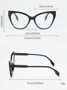 1 pieza/2 piezas/3 piezas Gafas de moda transparentes y ligeras con diseño de ojo de gato, versátiles y transparentes, adecuadas para uso diario en computadoras, TV, Sets y teléfonos inteligentes