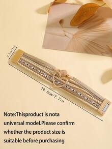 1pc Bohemian Style PU Polyurethane Cubic Zirconia Heart Decor Multi-Layer Bracelet, Gift For Women, Valentine's Day, Mother's Day - Multicolor - View 3