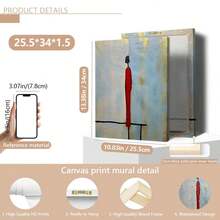 1 pièce Affiche sur canevas, belle fille en robe rouge, œuvre d'art peinte à la main, art mural sur canevas, cadeau idéal, décoration murale pour chambre, bureau, salon, café, bar, décoration de maison et de dortoir, sans cadre, convient pour la décoration d'intérieur, la décoration de chambre, la décoration de salon, la décoration de salle de bain, la décoration murale, avec option de cadre