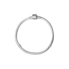 PANDORA 潘朵拉 Moments系列搭配桶形鏈扣蛇形手鍊基本款DIY蛇骨手鍊情侶基礎手鍊925銀女友禮物生日禮物聖誕禮物母親節禮物 - 銀色 - 查看 1