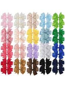 公主女孩蝴蝶结发夹，可爱甜美婴儿发饰混色套装，女孩派对礼物 - 彩色 - 查看 11