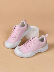 Cute Patchwork Comfortable Tennis Shoes, Casual Sports Shoes, Leisure Travel Shoes, Sweet Simple Student Shoes, Fashionable Outdoor Children Sports Shoes - Pink - View 9