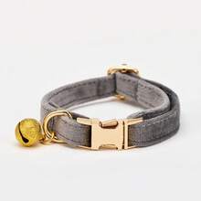 1 PC Personalized Gold Luxury Velvet Cat Collar With Bell, Customizable With Name And Phone Number - Prevent Your Pet From Getting Lost. This Soft And Adorable Handmade Mini Cat Collar Is Perfect For Medium And Small Dogs. - Multicolor - View 11