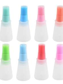 1 件/3 件带瓶硅胶油刷，耐热刷，适用于空气炸锅、煎饼、烘焙和烧烤