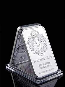 Scottsdale Silver 999 Fine Silver One Troy Ounce 1 Bars Bullion In God We Trust Coin With Display Case