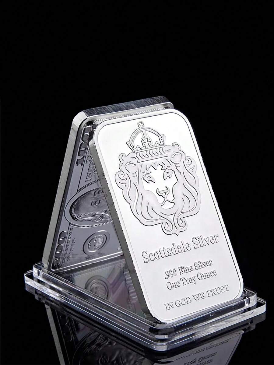 Scottsdale Silver 999 Fine Silver One Troy Ounce 1 Bars Bullion In God We Trust Coin With Display Case