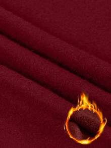 Women's High Waist Casual Sports Solid Color Button Pockets Straight Leg Pants - Burgundy - View 4