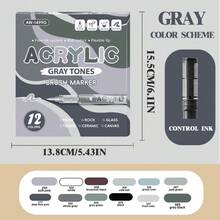 12/84 Colors Acrylic Paint Markers Set, Quick Drying & Fade Resistant, Ideal For Painting, Illustration, Crafts, Coloring Books, DIY Projects On Paper, Fabric, Wood, Stone, Plastic, Glass, Ceramic, Pumpkin, Metal, Suitable For Students & Adults, Also A Great Gift For Easter, Thanksgiving, Halloween, Christmas - Multicolor - View 11
