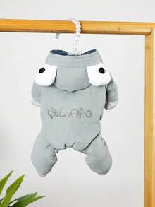 1pc Pet Autumn/Winter Warm Clothes, Dog/Cat Clothes, Fleece Thickened Four-Leg Outfit, Suitable For Teddy, Poodle, And Other Medium/Small Dogs