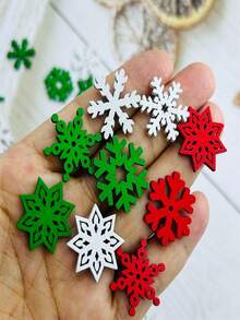 10/50/100 pièces Décorations de flocons de neige de Noël Style de combinaison de couleurs aléatoires - Idéal pour les artisanats DIY, les ornements et les décorations de cadeaux