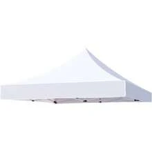 Repuesto De Lona para Toldo sin Paredes Tamao Exterior 3x3m Interior 2.92x2.92m Impermeable Proteccin Plegable Acero Lona Impermeable Jardn Casa Exterior Facil Armado Y Transporte Blanca - Blanca - Ver 2