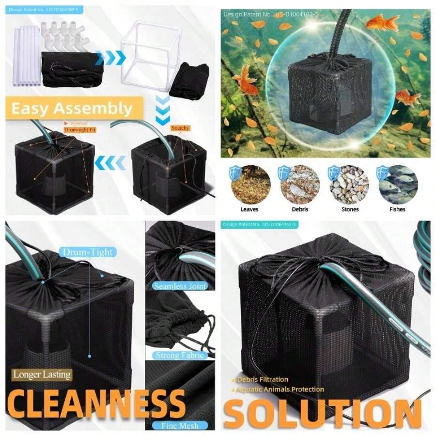 - Filtro de estanque, cubeta antiobstrucciones, bolsa de malla para bomba de agua al aire ltima intervensin 10 pulgadas - Paquete de 2 de 10" - Ver 1