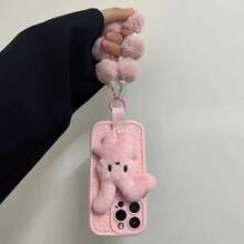 Cute Plush Rabbit Phone Case With Wristband, Compatible With IPhone 17 Pro Max/ 17 Pro/ 17, 16 Pro Max/ 16 Pro/ 16, 15 Pro Max/ 15 Pro/ 14, New 13 Pro Max, High-End 13 Pro, Autumn/Winter
