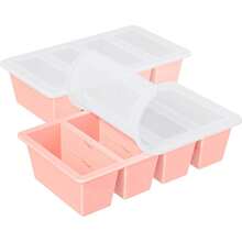 Silicone Freezer Tray For Sauce Cube: Silicone Freezing Tray For Broth Soup Storage - Freeze 250mL 125mL Souped Portion - Hồng - Xem 1