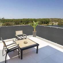 Cubierta de visualizacin de privacidad para balcn, visualizacin de privacidad de 3x 16.4 pies, visualizacin de privacidad para terraza, cubierta de parasol resistente a los rayos para porche - Gris - Ver 5