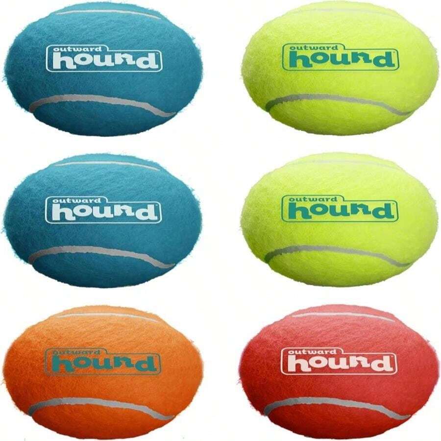 Outward Hound Squeaker Ballz 4-Pack Tennis Ball Dog Toys With Squeaker, Interactive Fetch Play For Pets Under 50 Lbs, Training Balls For Indoor &Amp; Outdoor Exercise, Medium, 25-Inch - MàuE - Xem 1