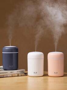 300毫升超声波香薰机，7色氛围灯，USB桌面冷雾加湿器，2种喷雾模式，便携式空气清新剂，适用于卧室、办公室、家庭（含6种精油） - 黑色 - View 7