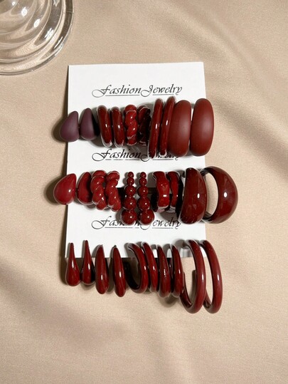 Set de 5-15 pares de pendientes de moda exagerados de estilo vintage con monedas, lágrimas y formas geométricas de acrílico, adecuados para mujeres, Día de la Madre, San Valentín, Navidad y uso diario