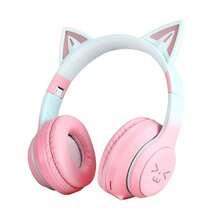 Wireless Headphone, Cat Ear DesignHeadphone With Built-In MicrophoneFoldable Bluetooth-Compatible Headset ForMobile Phone, PC &Laptop Christmas Gifts 035C 200mAh