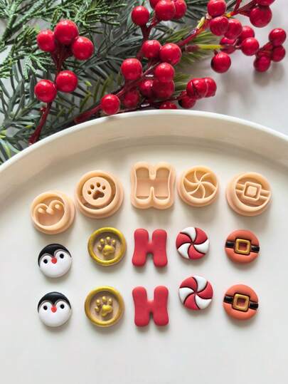 مجموعة أدوات صنع المجوهرات والحرف اليدوية - هدية مثالية للهواة DIY، تشمل قوالب قطع الطين البوليمري بتصميمات عيد الميلاد المصغرة، أدوات طين ناعمة، أدوات يدوية لصنع الأقراط والمجوهرات