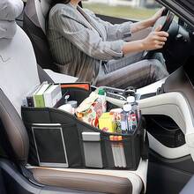 1 pièce Organisateur de siège de voiture pour siège arrière avec 4 compartiments, 4 porte-gobelets et 7 poches en maille, accessoires d'intérieur de véhicule pour l'organisation des voyages et des trajets en voiture - Noir - Voir 4