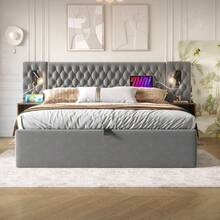 Bed Frames - Gray + Velvet + 180cm*200cm - View 7