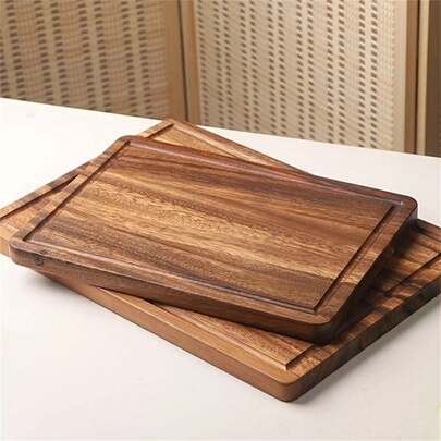 3-Piece Acacia Wood Cutting Board Set, Large/Medium/Small Sizes, Grooved Chopping Board, Multipurpose For Kitchen, Outdoor, Camping, Restaurant