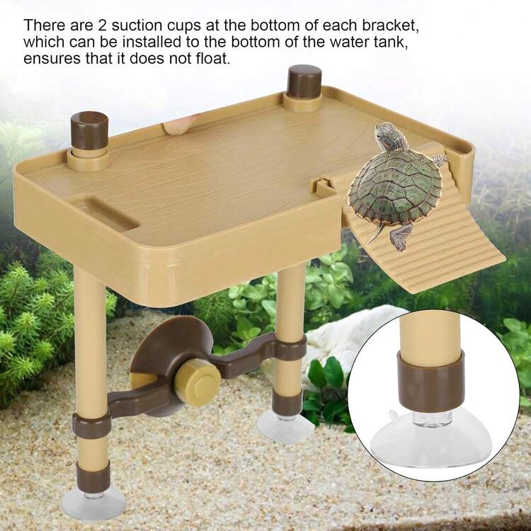 Plataforma para Tomar el Sol de Tortuga, Multifuncional Tortuga Flotante Isla Muelle Rampa Flotante para Tomar el Sol Piedra para Escalar Tortuga para bañarse, Descansar, Jugar - 1 - Añade 7