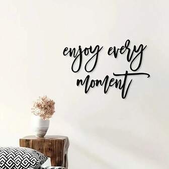 Juego de 3 piezas de Escultura de Arte de Pared de Metal "Disfruta de Cada Momento" - Perfecto para la Decoración del Hogar y la Oficina, Decoración Ideal para la Habitación