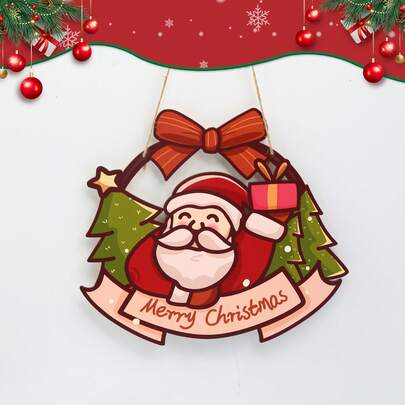 Christmas Decorations, Santa Claus, Reindeer, Suitable For Wall Decoration, Porches, Rooms, Villas, Home Embellishments, Corridors Or Workplace Christmas Wall Decoration, Christmas Wooden Ornaments, Christmas Wooden Hanging Decorations, Christmas Wall Decoration, Outdoor Christmas Signs, Winter Porch Doorplates, Handcrafted Wooden Signs, Universal Wall Hanging Signs, Suitable For Christmas