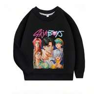 Kids D-EMON H-UNTERS And KPOP Art Fonts With Multi-Style Cartoon Character Long-Sleeve Crew-Neck Sweate Children's Casual Sweatshirt 280G Children's Sweatshirt, Long Sleeve K-POP Crewneck Sweatshirt For Boys And Girls, Spring And Autumn Outerwear, Boys And Girls Autumn Clothing, Long Sleeve Sports Top, Suitable For Children Aged 1-8, Anime Clothing Fall Clothes For Girls And Boys Kids Clothes T-Shirt Summer Girls Fall Clothes Tween Girl Clothes Everyday Casual Wear