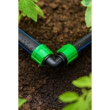10 - Pack 12 Drip Irrigation Fittings - Universal Barbed Locking Couplings, Elbows Tee 16 - 17mm Drip Tape AG Tubing ELBOW - ELBOW - View 5