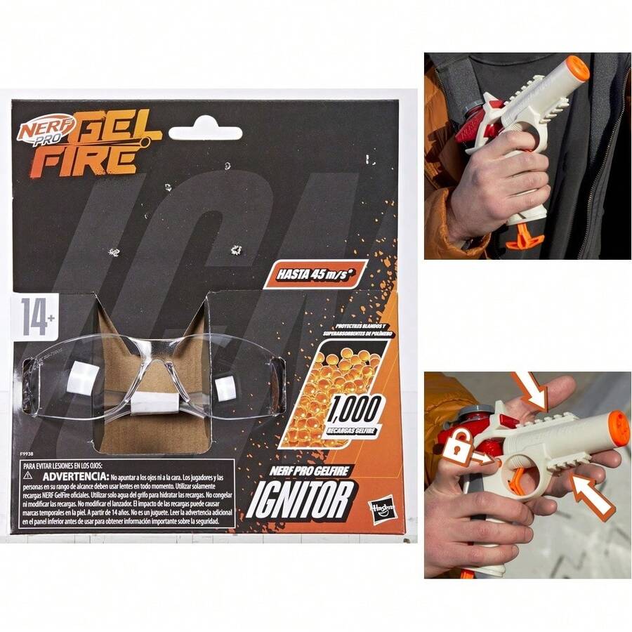 Pro Gelfire Ignitor - Lanzador de Juguete de Plástico Naranja con 1000 Recargas Gelfire y Capacidad de 60 Cargas, Ideal para Niños a Partir de 4 años - ‎Naranja - Ver 1