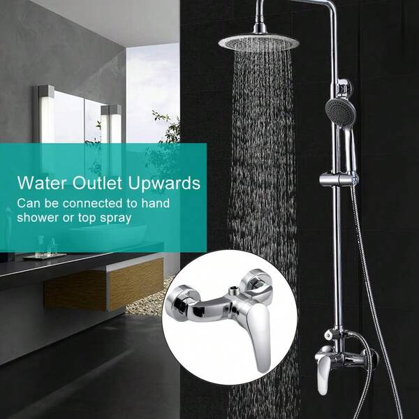 Chrome Plated Zinc Alloy Shower Faucet - Modern Style, Heat Resistant, Wall Mounted, With Ceramic Cartridge, Includes Installation Hardware, Suitable For Cold And Hot Water Bathroom