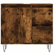 vidaXL Badezimmerschrank Geräucherte Eiche 65 x 33 x 60 cm Holzwerkstoff