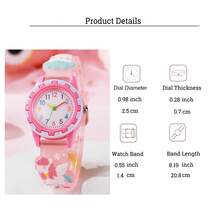 1 buah/Set Jam Tangan Anak-anak Motif Astronot Seri Warna Macaron, Tali Plastik Warna-warni, Cocok untuk Hadiah Ulang Tahun, Hadiah Halloween, dan Hari Jomblo - Berwarna merah muda - View 4