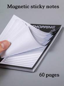 Magnetic Shopping List Notepad Fridge Magnet Memo Board, With Magnetic Pen Holder, Detachable Magnetic Notes, Minimalist Creative Line Magnetic Notepad For Shopping List And To-Do List (Pen Not Included)