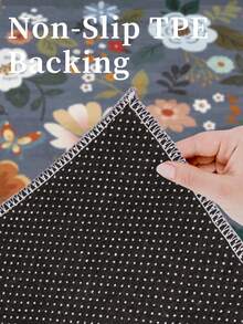 1 pieza Alfombra rosa, estilo floral, alfombra de pasillo, 850g/m² lavable a máquina, decoración del hogar, sala de estar, cocinas, pasillos, dormitorio, comedor, oficina, para todas las estaciones