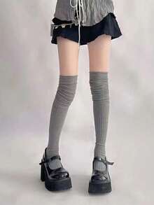 3 Pairs Women's Over-The-Knee Socks, Thigh High Socks Suitable For Boots, Mixed Style Over-The-Knee Socks, Random Delivery, Autumn/Winter, Y2K - Multicolor - View 6