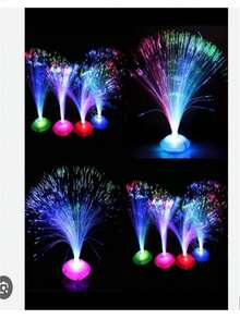 Pack Of 20 Mini Fiber Optic Lights, Fiber Optic Lamps, LED Lights, Multicolor With Crystal Base, Battery Operated Lighted Table Decor, Glow In The Dark Party Decorations - RANDOM - View 1