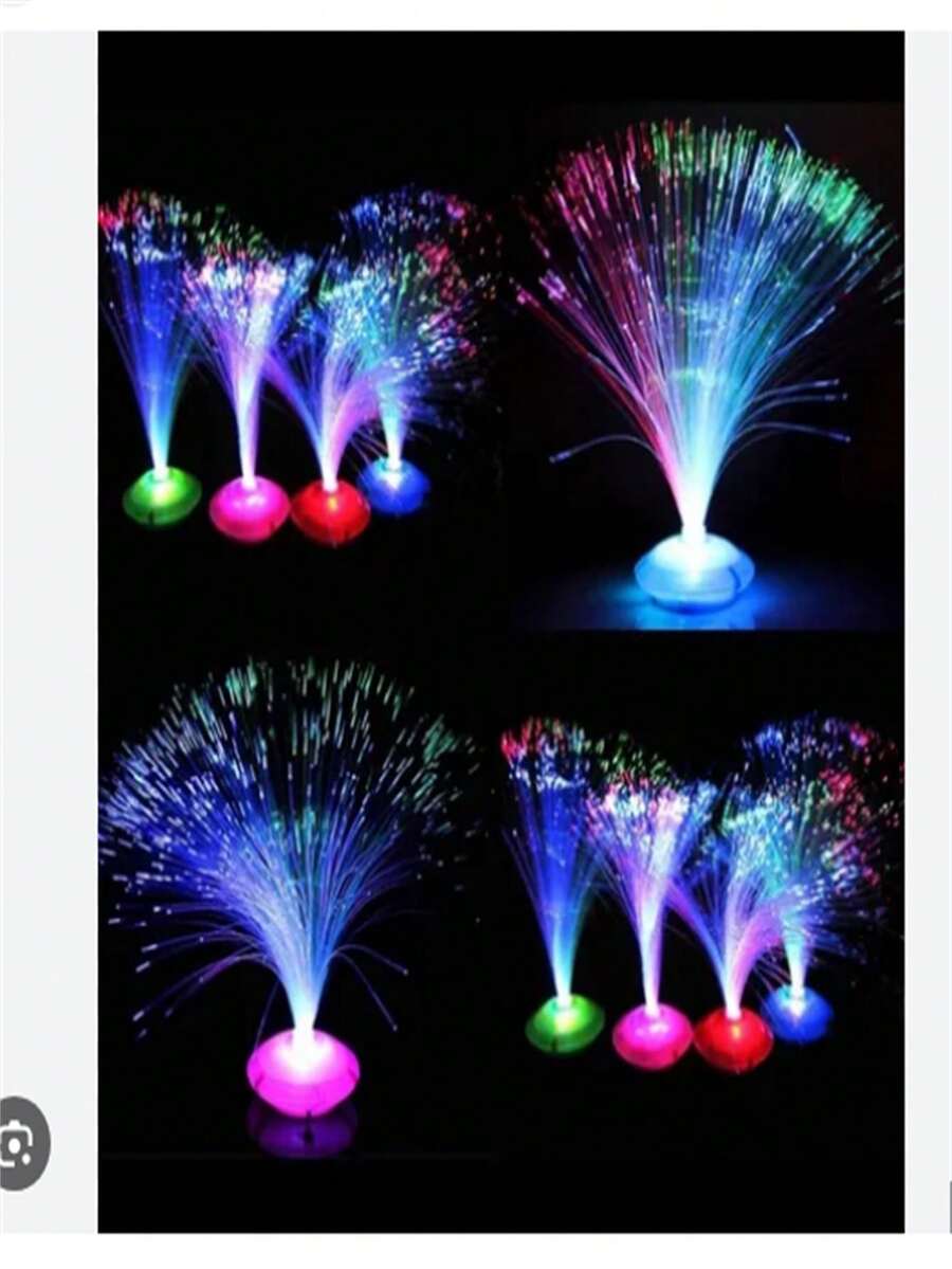 Pack Of 20 Mini Fiber Optic Lights, Fiber Optic Lamps, LED Lights, Multicolor With Crystal Base, Battery Operated Lighted Table Decor, Glow In The Dark Party Decorations - RANDOM - View 1