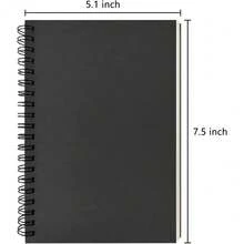 Blank Spiral Notebook, 1-Pack, Soft Cover, Sketch Book, 100 Pages / 50 Sheets, 7.5 Inch X 5.1 Inch (Black) - 黑色 - 查看 2