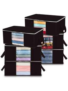 3pcs Home Organizer Storage Bags, Foldable Household Storage Containers For Clothes, Bedding, Sweaters, Home & Closet Organization