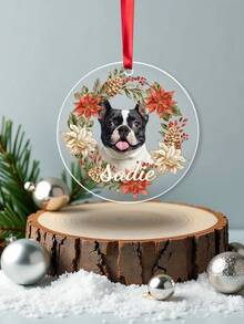 Personalized Pet Ornament, Custom Dog Christmas Ornament, Pet Memorial Ornament, Cat Photo Christmas Ornament, Pet Portrait With Name As A Gift - Multicolor - View 7