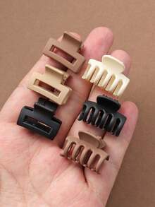 30/20/10pcs Milk Coffee Color Series, Small Bird Pouch, Small Square Dragon Bone Hair Claw Clip For Women, Random Colors, Hair Accessories, Hair Claw, Claw Clip, Hair Grab Bag, Chin Clip, School Supplies, College Autumn And Winter Vacation Clothing For Women Elegant Hair Clips Winter Hair Clutch