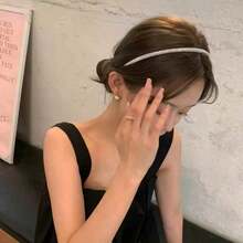 Super Flash Rhinestone Headband, Sweet And Versatile Thin Headband, Little Fairy Temperament, Press Hairpin, Outer Decoration, Japanese And Korean Colors, A Random Piece - 一件式(顏色隨機) - 查看 2