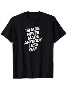 LGBTQ Pride 'Shade Never Made Anybody Less Gay' Men's T-Shirt - Soft 100% Cotton, Black, Sizes S-XXXL, Perfect For Casual Attire, Holidays, Sports & Gifts - 黑色 - 查看 6